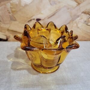 Amber Viking Glass Decorative Candle Holder